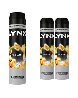 Lynx XXL Gold 72H Sweat Protection Anti-Perspirant Deodorant 3x250ml