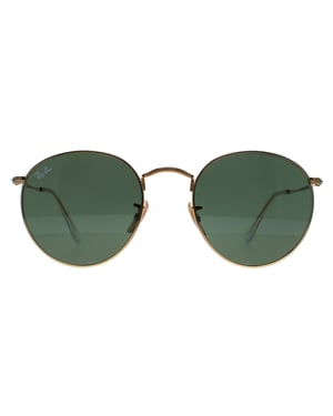 Ray-Ban Zonnebril Ronde Metalen 3447 001 Goud Groen 50mm