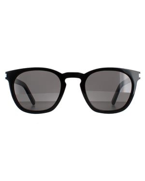 Saint Laurent Round Unisex Zwart Smoke SL28