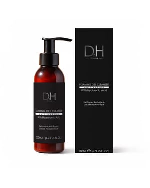 Dr H Anti-Ageing Foaming Gel Cleanser with Hyaluronic Acid 200ml for Dryness, Fine Lines, Wrinkles, Acne, Blemishes
