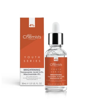 skinChemists Tranexamic Acid 2.5%, Niacinamide 4% Anti-Ageing Brightening Serum 30ml for Large Pores, Uneven Skin Tone