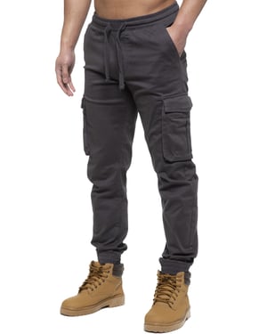 Enzo | Heren Cargo Jogger Jeans - Khaki