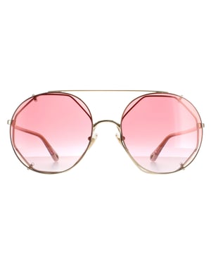 Chloe Round Womens Gold Red Gradient CH0041S