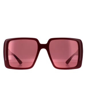 Gucci vierkant dames bordeauxrood met zilver spiegel GG1692S