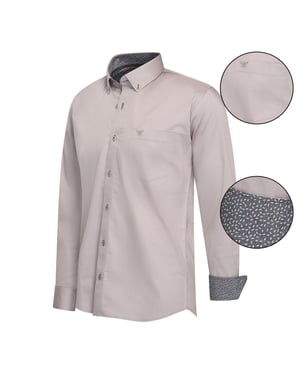 Cappuccino Italia Overhemden Regular Fit Overhemd Grijs