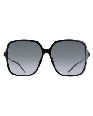 Gucci Square Womens Shiny Black and Gold Grey Gradient GG1267S