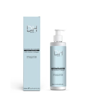 Dr H Advanced Foaming Gel Anti-Ageing Cleanser with Marine Collagen 200ml for Acne, Blemishes, Large Pores, Dullness