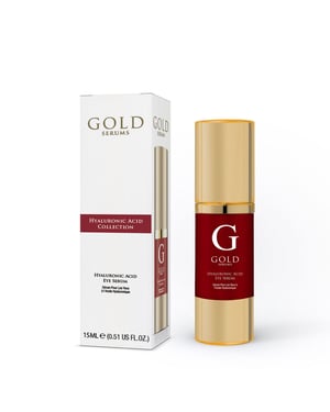 Gold Serums Anti-Ageing Advanced Hyaluronic Acid Eye Serum 15ml for Dryness, Fine Lines, Wrinkles, Dark Circles