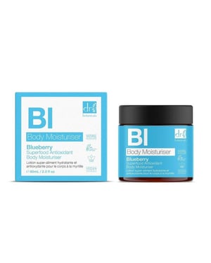 Dr. Botanicals Blueberry Superfood Anti-Ageing Antioxidant Body Moisturiser 60ml for Fine Lines, Wrinkles, Dullness
