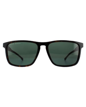 Hugo Boss Square Mens Dark Havana Green Sunglasses