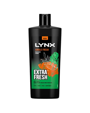 Lynx 3 in 1 Body, Face & Hair Wash Shower Gel Extra Fresh Jungle Fresh 700ml