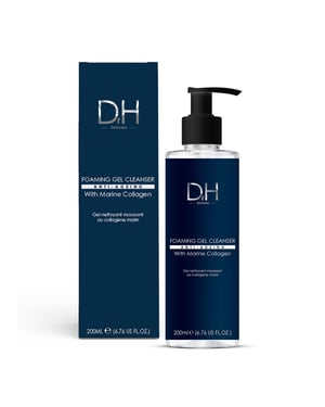 Dr H Foaming Gel Cleanser with Marine Collagen for Acne, Blemishes, Large Pores, Dullness