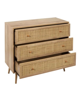 Home Deco Factory Ladekast bali met rattan voorzijde buffetkast 90x39x79 cm -