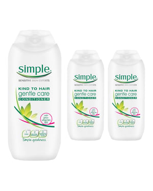 Simple Kind to Hair Gentle Care Conditioner 200ml, 3 Packs for Sensitive Scalp