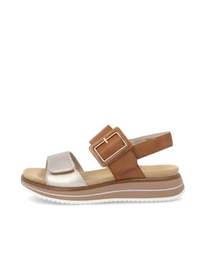 D1J53-22 Womens Sandals Brown Combination