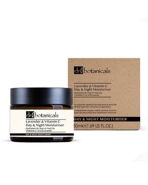 Dr. Botanicals Lavender & Vitamin C Anti-Ageing Day & Night Moisturiser 50ml for Brightening, Dark Spots