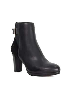 Dune Ladies Olens - Leather Buckle Detail Heeled Boots