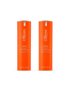 skinChemists Anti-Ageing Men's Vitamin C Day & Night Routine for Brightening, Dark Spots