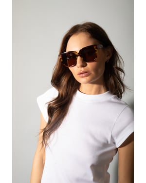 Tortoiseshell oversized cat eye sunglasses