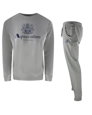 Aquascutum Old School Crewneck Grijze Trainingsbroekset