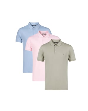 3 Pack Cotton Short Sleeve Polo Shirts
