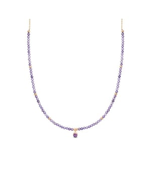 Luxeketting, athat metaallegering en amethist zirkonia 18K vergulde afwerking