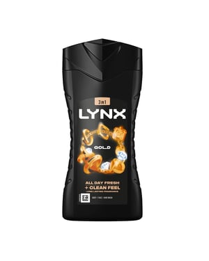 Lynx Gold 12-H Refreshing Fragrance Shower Gel Body Wash for Men, 225ml