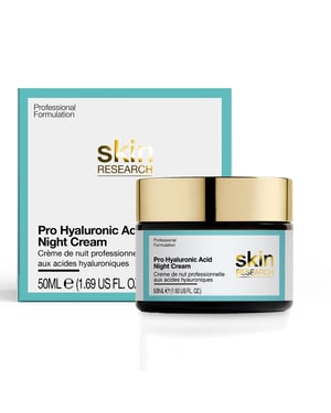 Skin Research Advanced Pro Hyaluronic Acid Anti-Ageing Night Cream 50ml for Dryness, Fine Lines, Wrinkles, Large Pores
