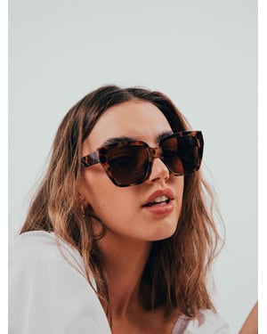 Plastic Frame Oversized Cat Eye Sunglasses