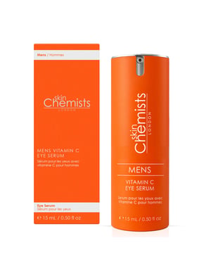 skinChemists Men's Anti-Ageing Vitamin C Eye Serum 15ml for Dark Circles, Fine Lines, Wrinkles, Brightening