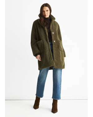 Faux Fur Longline Teddy Overcoat