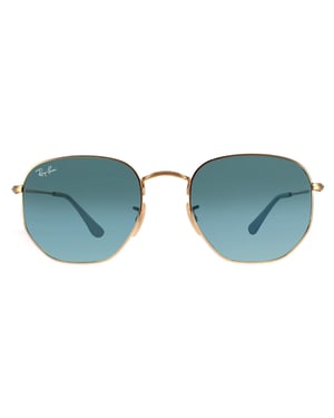 Ray-Ban Square Unisex Gouden Blauwe Grijs Verloop Zonnebril