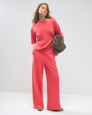 River Island Womens Joggers Orange Premium Drawstring Wide Leg
