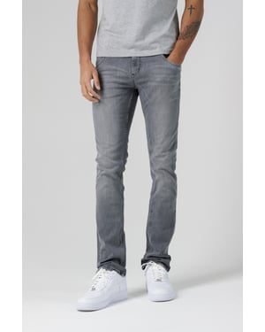 Light Grey Organic Cotton Blend Skinny Mid-Rise Denim Jeans