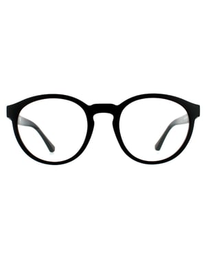 Emporio Armani Round Mens Matte Black Clear with Sun Clip-ons Sunglasses