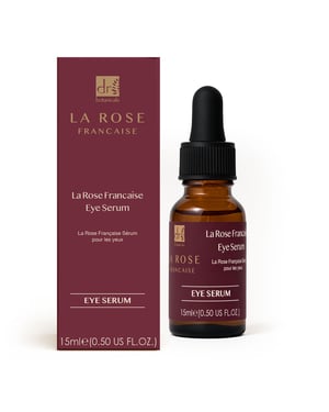Dr. Botanicals La Rose Francaise Anti-Ageing Eye Serum 15ml for Fine Lines, Wrinkles, Puffiness