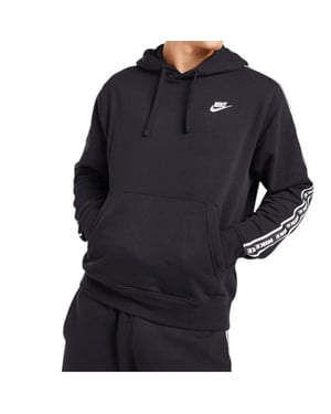Nike Aries Club Tape Mens Pullover Hoodie In Black