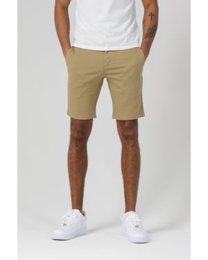Beige Organic Cotton Slim Fit Chino Shorts