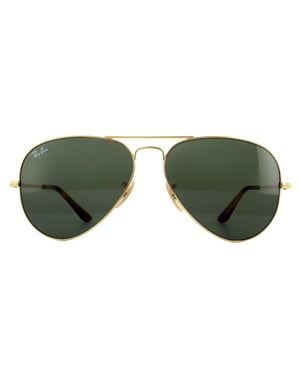 Ray-Ban Sunglasses Aviator Metal II RB3689 914731 Gold Green