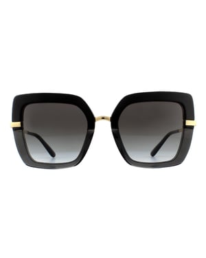 DOLCE & GABBANA Zonnebril DG4373 32468G TOP Zwart Op Transparant Zwart Grijsverloop