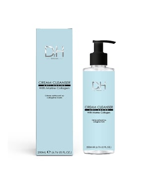 Dr H Cream Anti-Ageing Cleanser with Marine Collagen 200ml for Acne, Blemishes, Large Pores, Dullness