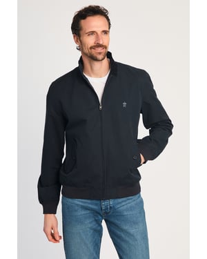 Navy Funnel Neck Harrington Jacket