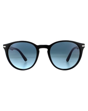 Persol Round Unisex Black Azure Gradient Blue Sunglasses