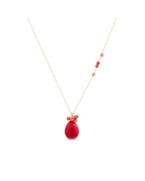 Luxenter adak-halsband i metallegering och korall 18K guldpläterad finish