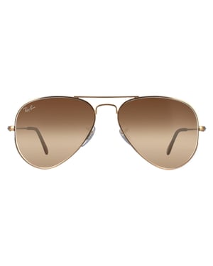 Ray-Ban Aviator Unisex Gold Brown Gradient Sunglasses RB3025