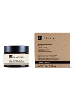 Dr. Botanicals Eucalyptus & Tea Tree Anti-Ageing Facial Scrub 50ml for Fine Lines, Wrinkles, Dullness