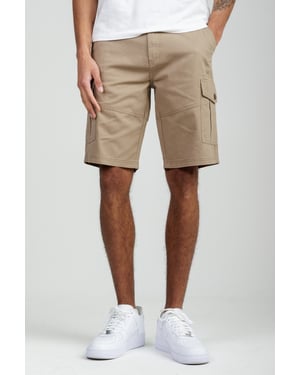 Stone Cotton Cargo Shorts
