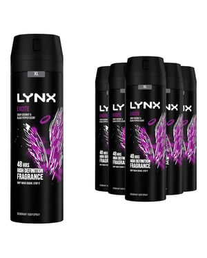 6 Pack Lynx XL Body Spray Deodorant, 200ml [Buy Six - Excite]
