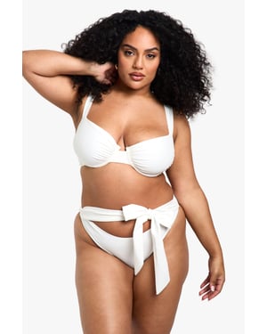 Plus Swimwear Essentials Tie High Waist Brief