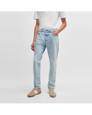 Men's Boss Five Pocket Design Regular Fit Jeans in Light/Pstl Blue